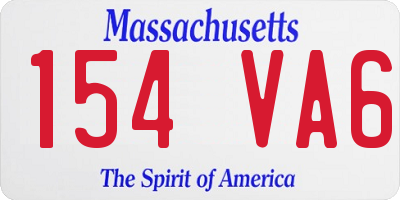 MA license plate 154VA6