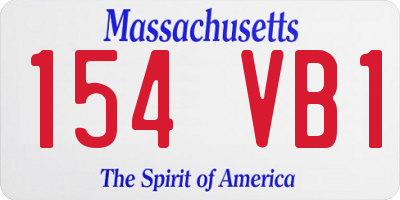 MA license plate 154VB1