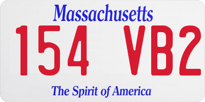 MA license plate 154VB2