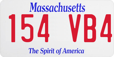 MA license plate 154VB4