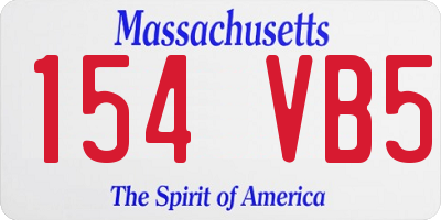 MA license plate 154VB5