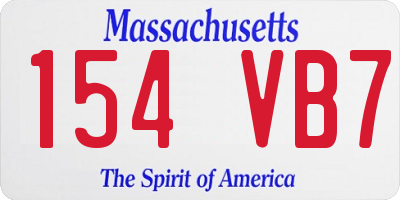 MA license plate 154VB7