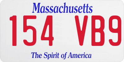 MA license plate 154VB9