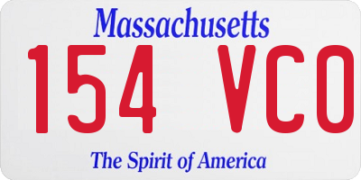 MA license plate 154VC0