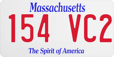 MA license plate 154VC2