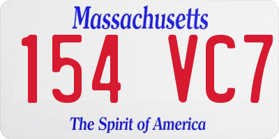 MA license plate 154VC7