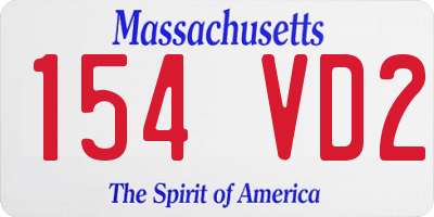 MA license plate 154VD2