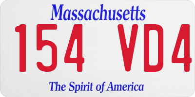 MA license plate 154VD4