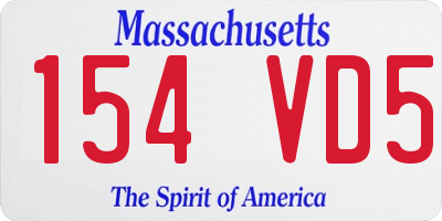 MA license plate 154VD5