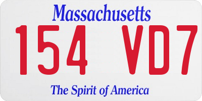 MA license plate 154VD7