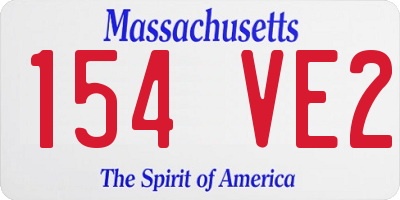 MA license plate 154VE2