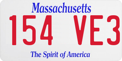 MA license plate 154VE3