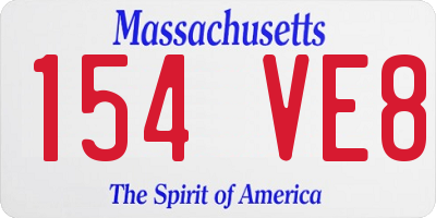 MA license plate 154VE8