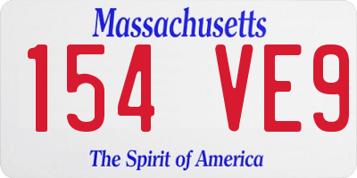MA license plate 154VE9