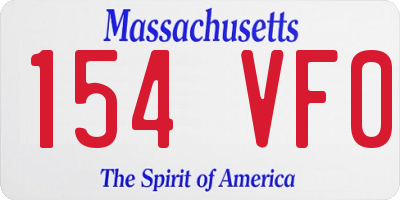 MA license plate 154VF0