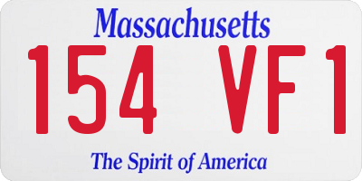 MA license plate 154VF1