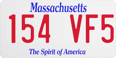 MA license plate 154VF5