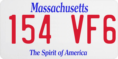 MA license plate 154VF6