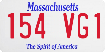 MA license plate 154VG1