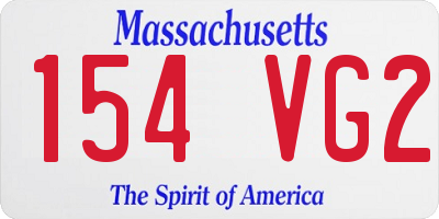 MA license plate 154VG2
