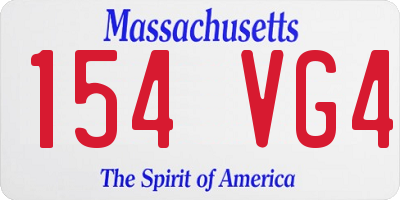 MA license plate 154VG4