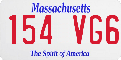 MA license plate 154VG6