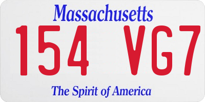 MA license plate 154VG7