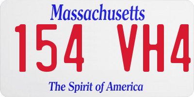 MA license plate 154VH4