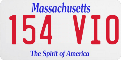 MA license plate 154VI0