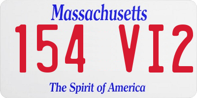 MA license plate 154VI2