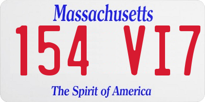 MA license plate 154VI7