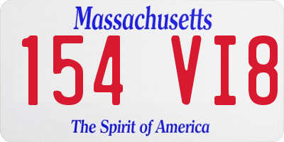 MA license plate 154VI8