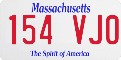 MA license plate 154VJ0