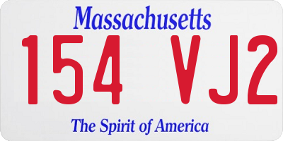 MA license plate 154VJ2