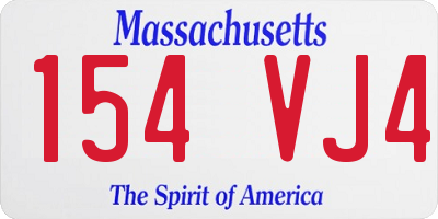 MA license plate 154VJ4