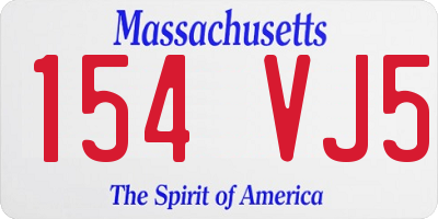 MA license plate 154VJ5