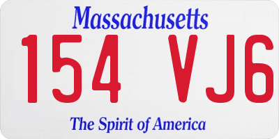 MA license plate 154VJ6