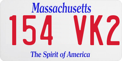 MA license plate 154VK2