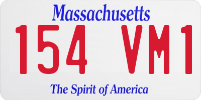 MA license plate 154VM1