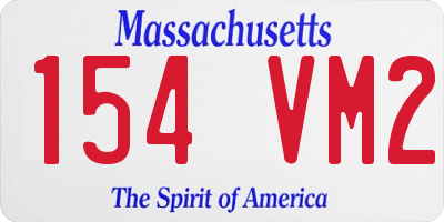 MA license plate 154VM2