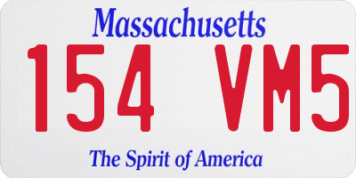 MA license plate 154VM5