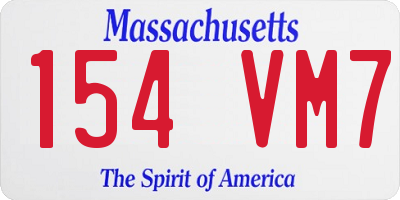 MA license plate 154VM7