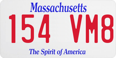 MA license plate 154VM8