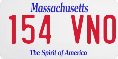 MA license plate 154VN0