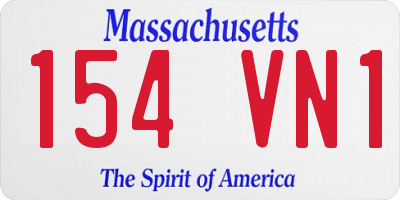 MA license plate 154VN1