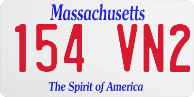 MA license plate 154VN2