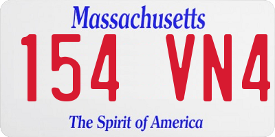 MA license plate 154VN4