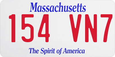MA license plate 154VN7