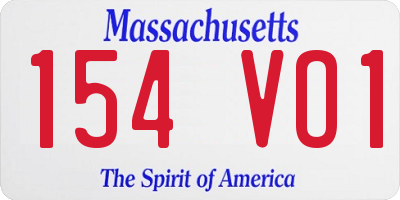 MA license plate 154VO1