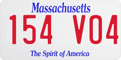 MA license plate 154VO4